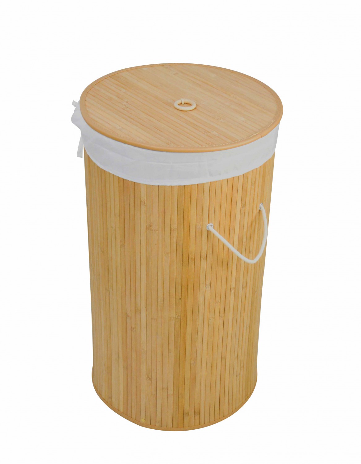 Wäschekorb Wäschetruhe aus Bambus rund Grösse S | Online Shop Gonser